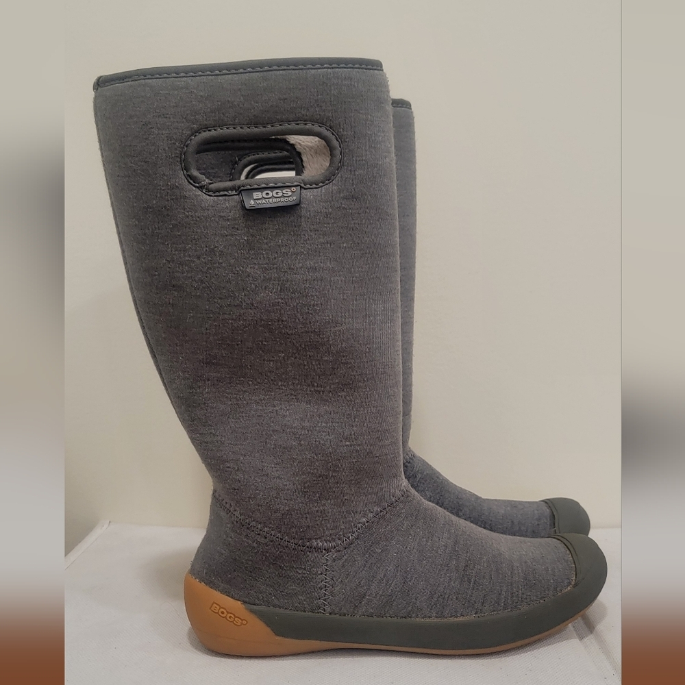 Bogs Gray and Black Tall Boots